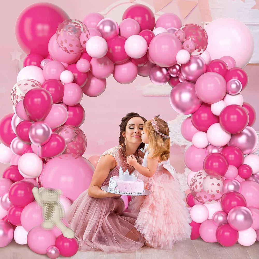 Hot Pink Balloons 12/10inch Baby Pink Latex Balloon Royal Blue Red Green Globos Baby Shower Birthday Party Christmas Decorations