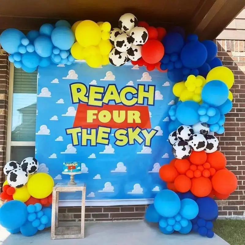 Balloons Set 12Inch Cloud Yellow Red Blue Sky Cow Latex Balloons for Birthday Party Supplies Photo Booth Prop