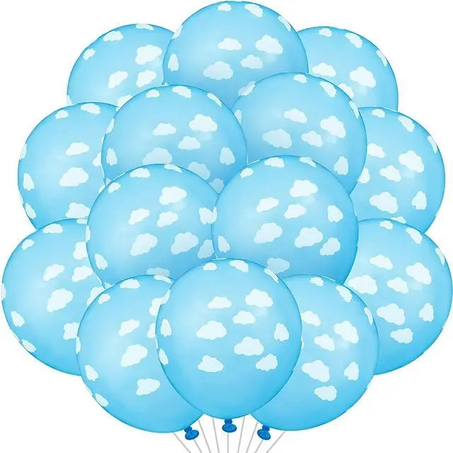 Balloons Set 12Inch Cloud Yellow Red Blue Sky Cow Latex Balloons for Birthday Party Supplies Photo Booth Prop