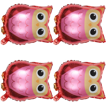 4pcs Cartoon Owl Balloons 18Inch Foil Balloon For Birthday Party Baby Shower Jungle Theme Decoration Forest Animal Party