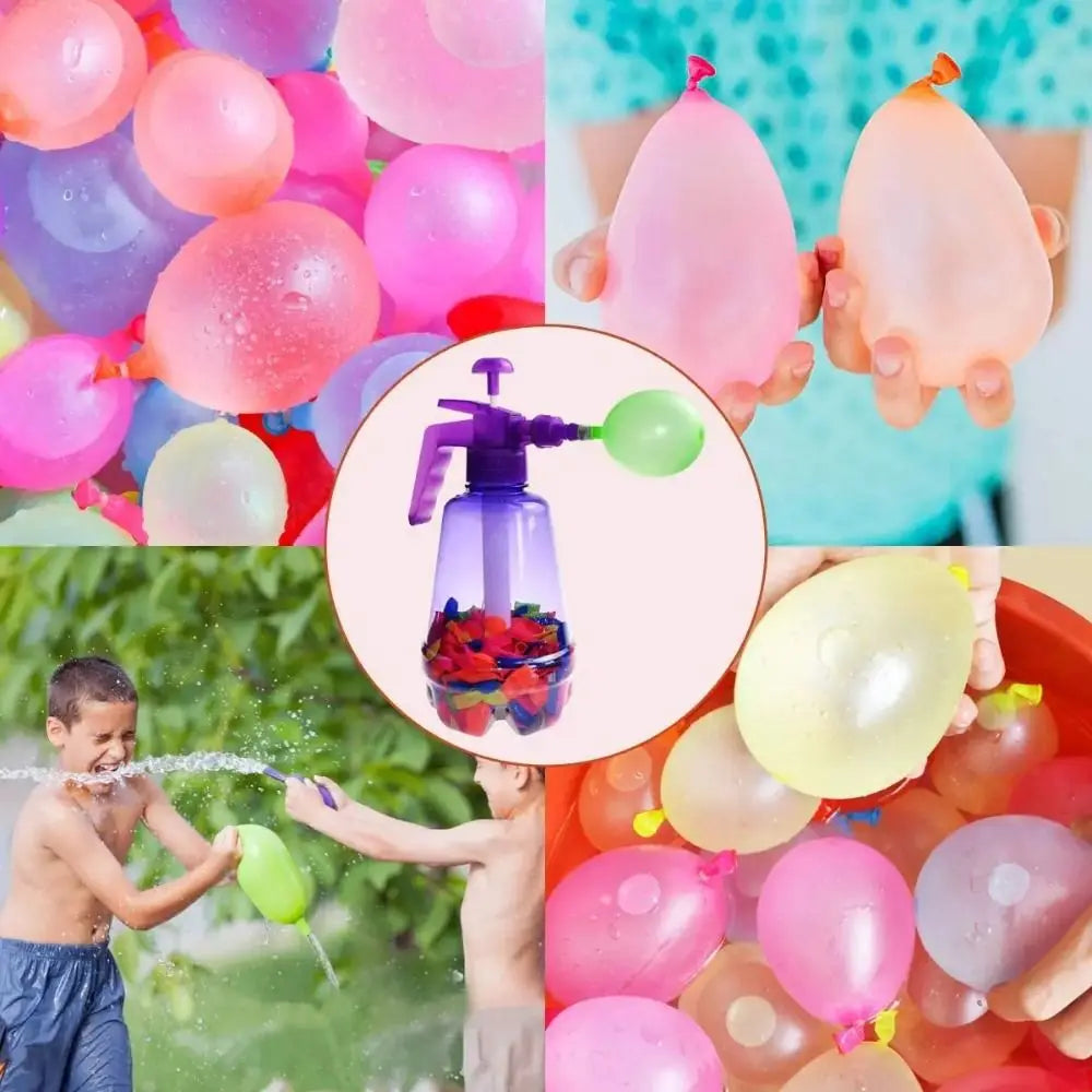 Plastic Water Balloon Pump Outdoor Toy Balloons Automatic knotting Water Filler Kit Portable Outdoor Fun Sand Pool Water Toys