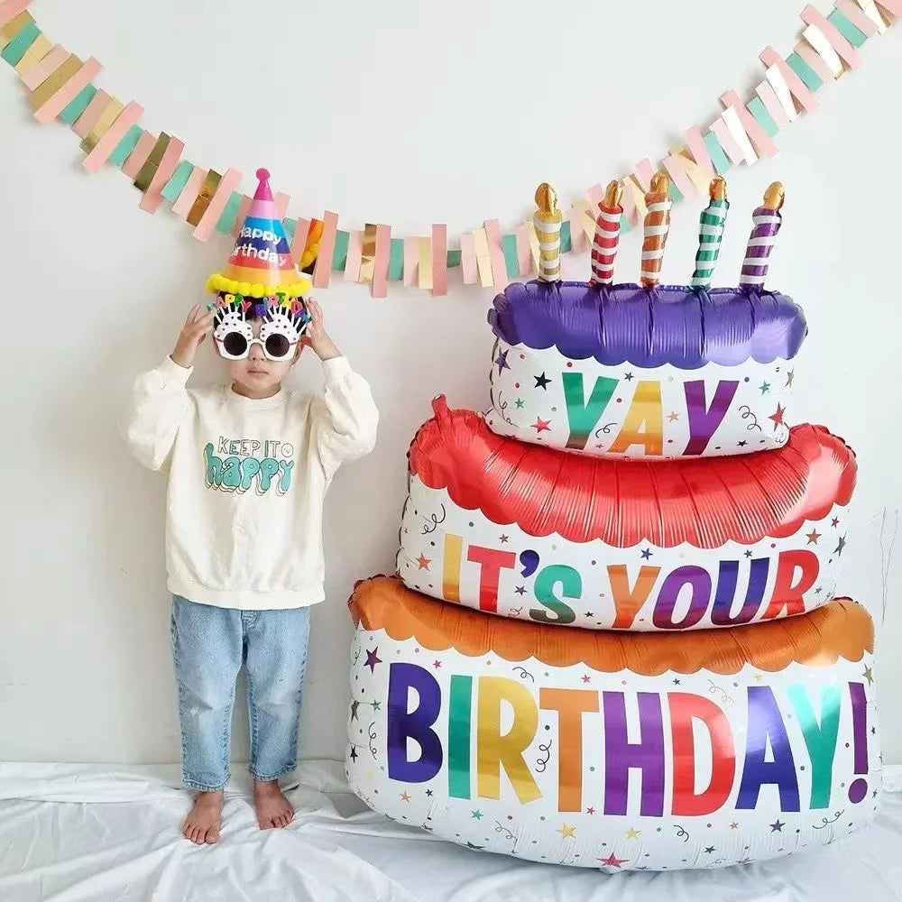 Happy Birthday Balloon Big 41" Foil Inflated Mylar Balloons for Birthday Party Supplies Baby Shower Decorations