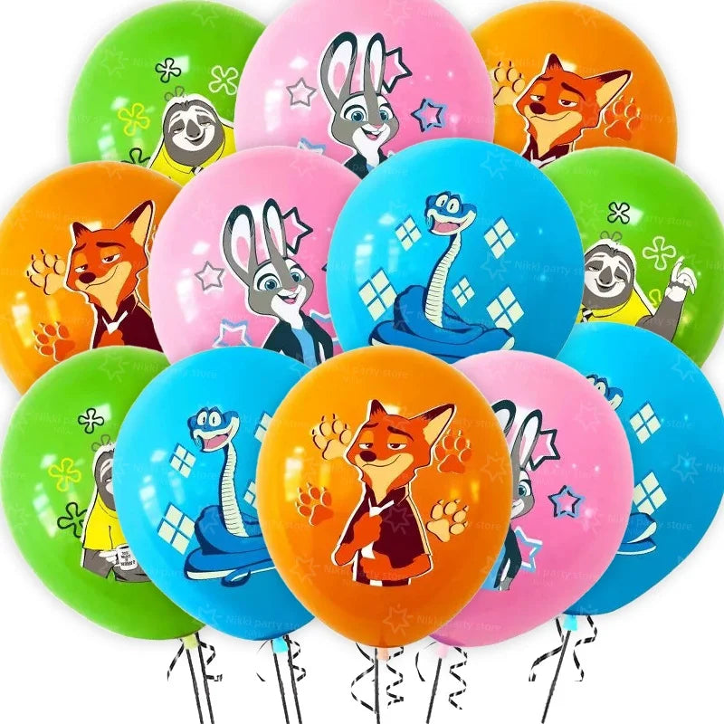 New Zootopia Balloons wild animal Latex Balloon Cartoon Birthday Decoration 12inch Round Balloon Party Favors Supplies Gifts Toy