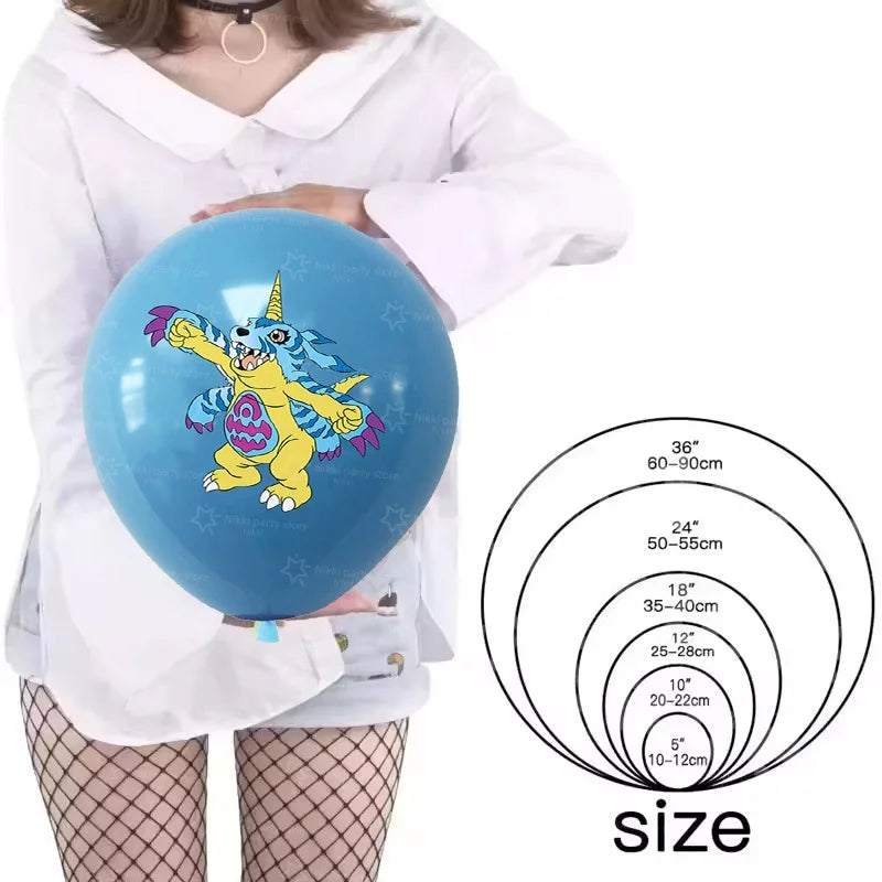 Digimon Balloons Latex Balloon Cartoon Birthday Decoration 12inch Round Balloon Party Favors Party Supplies Gifts Toy