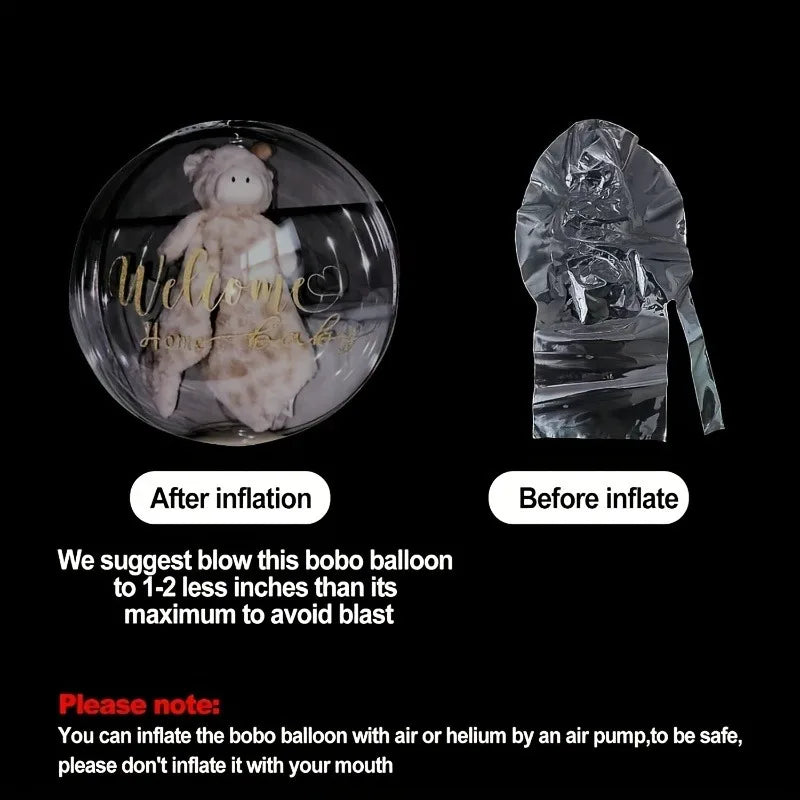 6pcs 30-Inch Transparent Bobo Balloons Fillable Clear Bubble Balloon for Wedding Birthday Party Decoration Air Helium Ballon