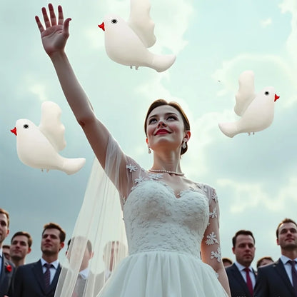 6 white pigeon balloons, wedding party decoration, theme party decoration, can be freely matched.
