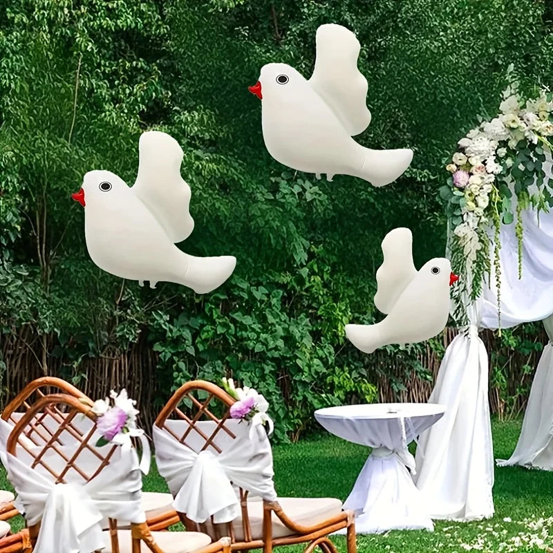 6 white pigeon balloons, wedding party decoration, theme party decoration, can be freely matched.