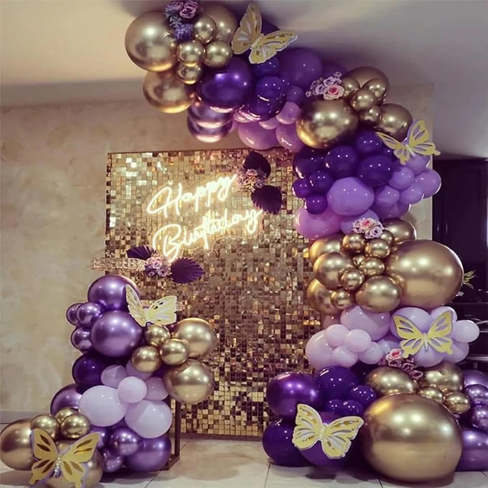 5/10/12inch Metallic Gold Purple Balloons Silver Champagne Gold Blue Ballon Birthday Party Baby Shower Wedding Decoration Globos