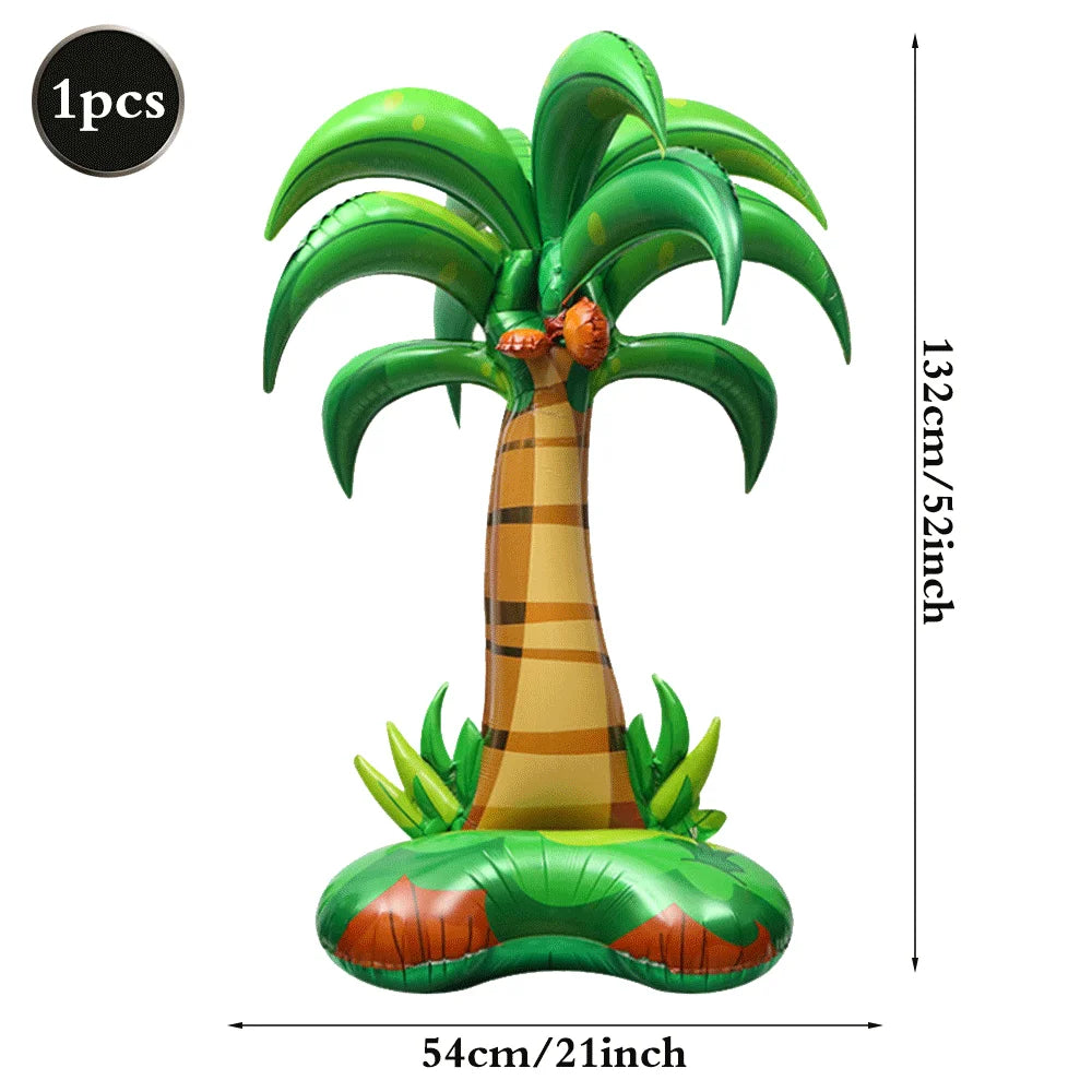 Hawaiian Luau Party Standing Balloons Giant Flamingo Palm Tree Watermelon Foil Balloon Summer Beach Pool Birthday Tropical Decor