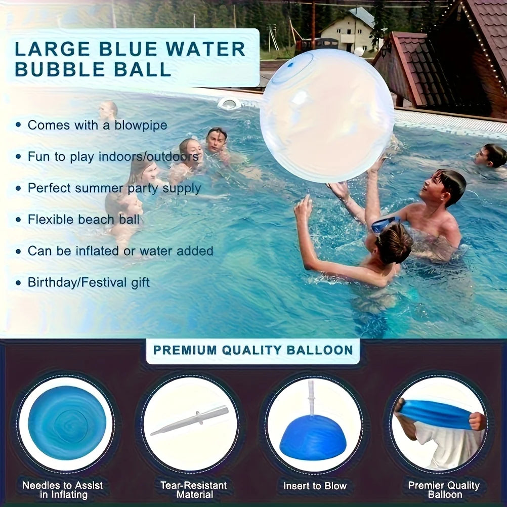 2026 Fun Summer Transparent Inflatable Ball Balloon Kids Children Outdoor Toys Soft Air Water Filled Bubble Ball Party Game Gift