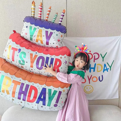 Happy Birthday Balloon Big 41" Foil Inflated Mylar Balloons for Birthday Party Supplies Baby Shower Decorations