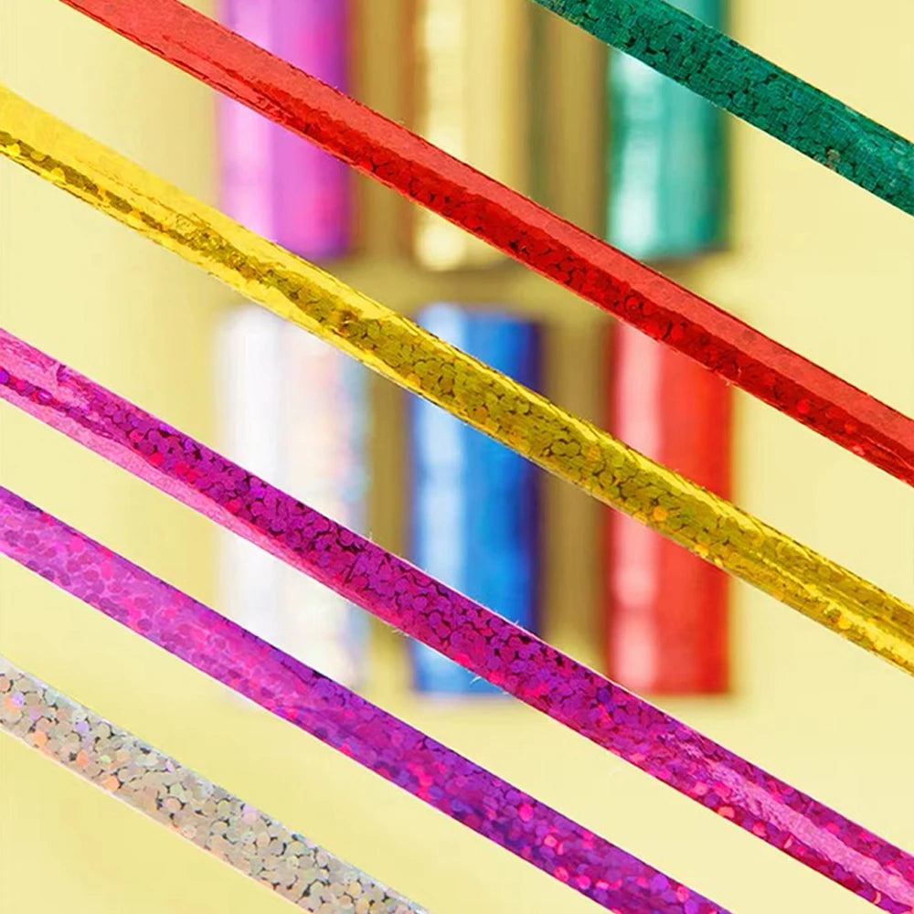 100Yards/Roll Glitter Curling Ribbons Balloon Ribbons Gift Wrap Ribbons for Crafts Christmas Birthday Wedding Party Decoration
