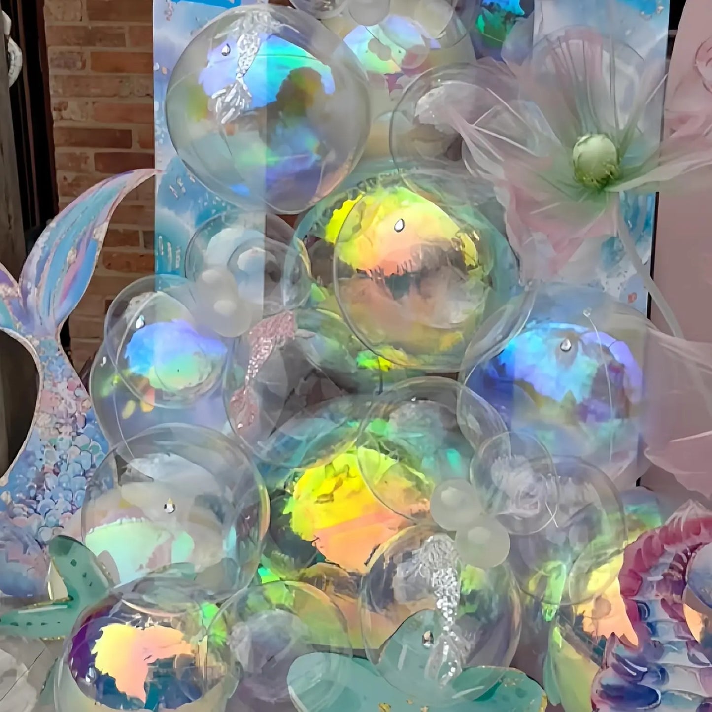 4D Iridescent Color Holographic Balloons for Christmas Birthday Music Party Under The Sea Mermaid Theme Party Supplies