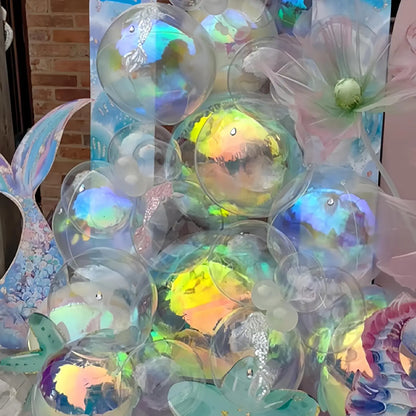 4D Iridescent Color Holographic Balloons for Christmas Birthday Music Party Under The Sea Mermaid Theme Party Supplies