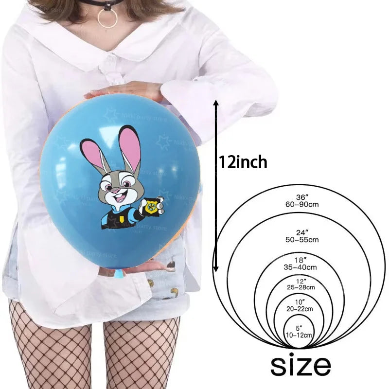 New Zootopia Balloons wild animal Latex Balloon Cartoon Birthday Decoration 12inch Round Balloon Party Favors Supplies Gifts Toy