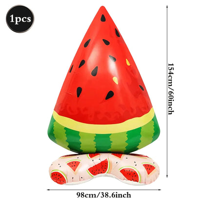 Hawaiian Luau Party Standing Balloons Giant Flamingo Palm Tree Watermelon Foil Balloon Summer Beach Pool Birthday Tropical Decor