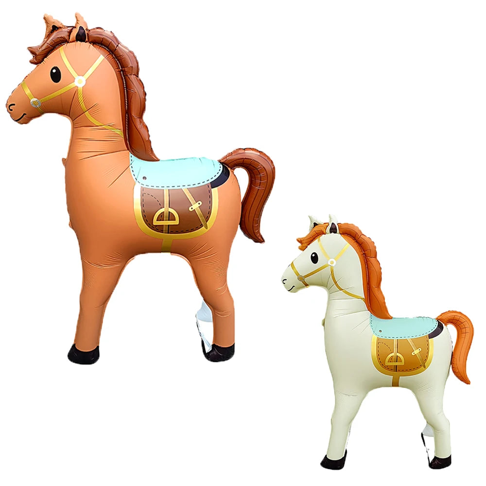 Large Animal Horse-Shaped Foil Balloons Birthday Theme Party Decoration Baby Shower Cowboy Party Air Globos Supplies Kids Toys