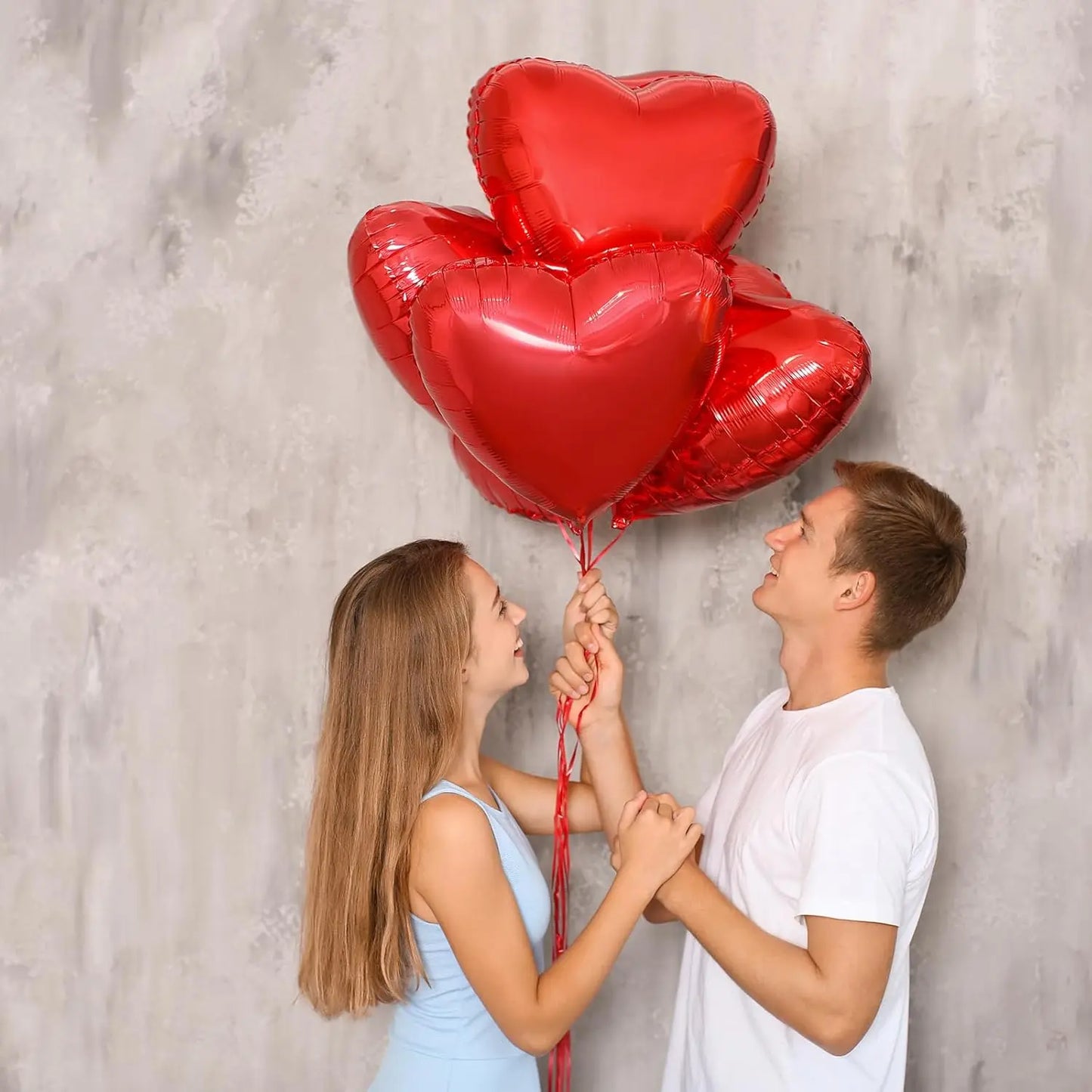 5-30PCS 18 Inches Large Foil Red Heart Shaped Balloons for Valentine's Day Wedding Shower Anniversary Engagement Decoration
