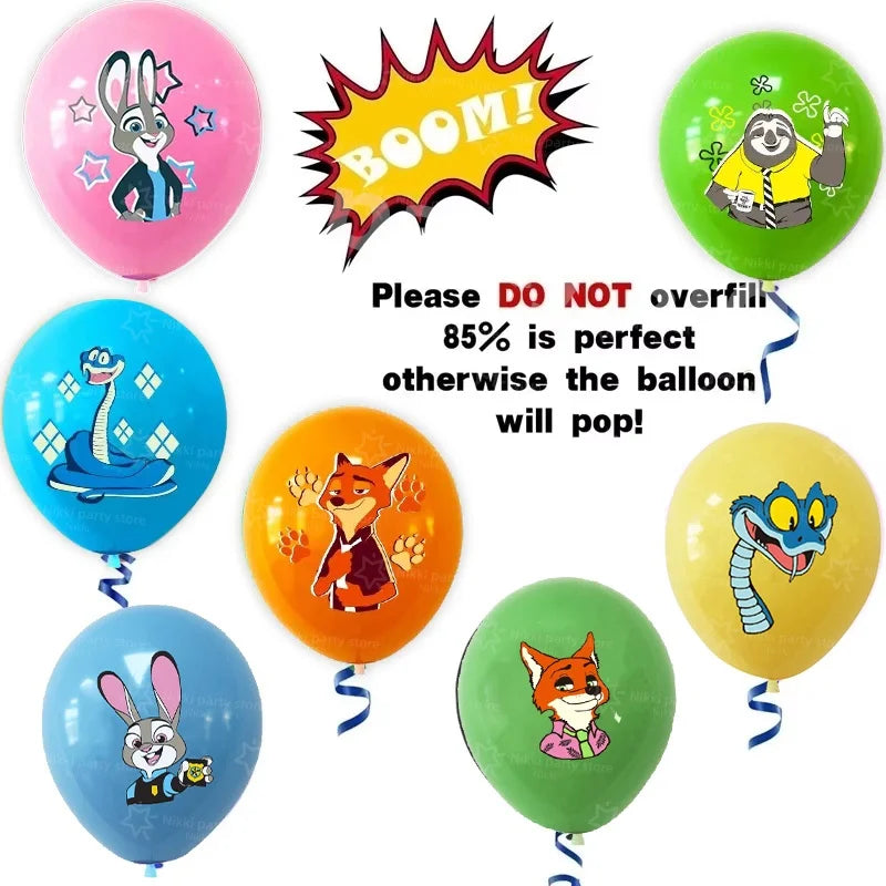 New Zootopia Balloons wild animal Latex Balloon Cartoon Birthday Decoration 12inch Round Balloon Party Favors Supplies Gifts Toy