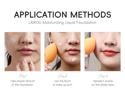LAIKOU Long-Lasting Liquid Foundation Cream Waterproof Concealer Professional Matte Face Makeup Even Skin Tone Base Cosmetics