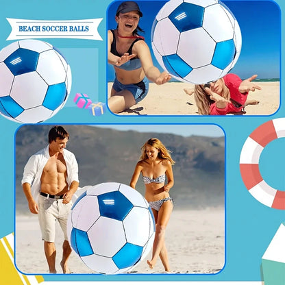1pc Large 4D Blue Soccer Foil Balloon, Giant Round Film Balloon for Birthday Gender Reveal, Pool & Beach Party Decor,Pool ball