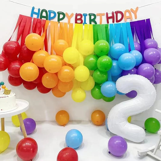 100Pcs 5-Inch Colorful Rainbow Latex Balloons, Used For Wedding Parties, Birthday Celebrations, Arch Garland Decorations