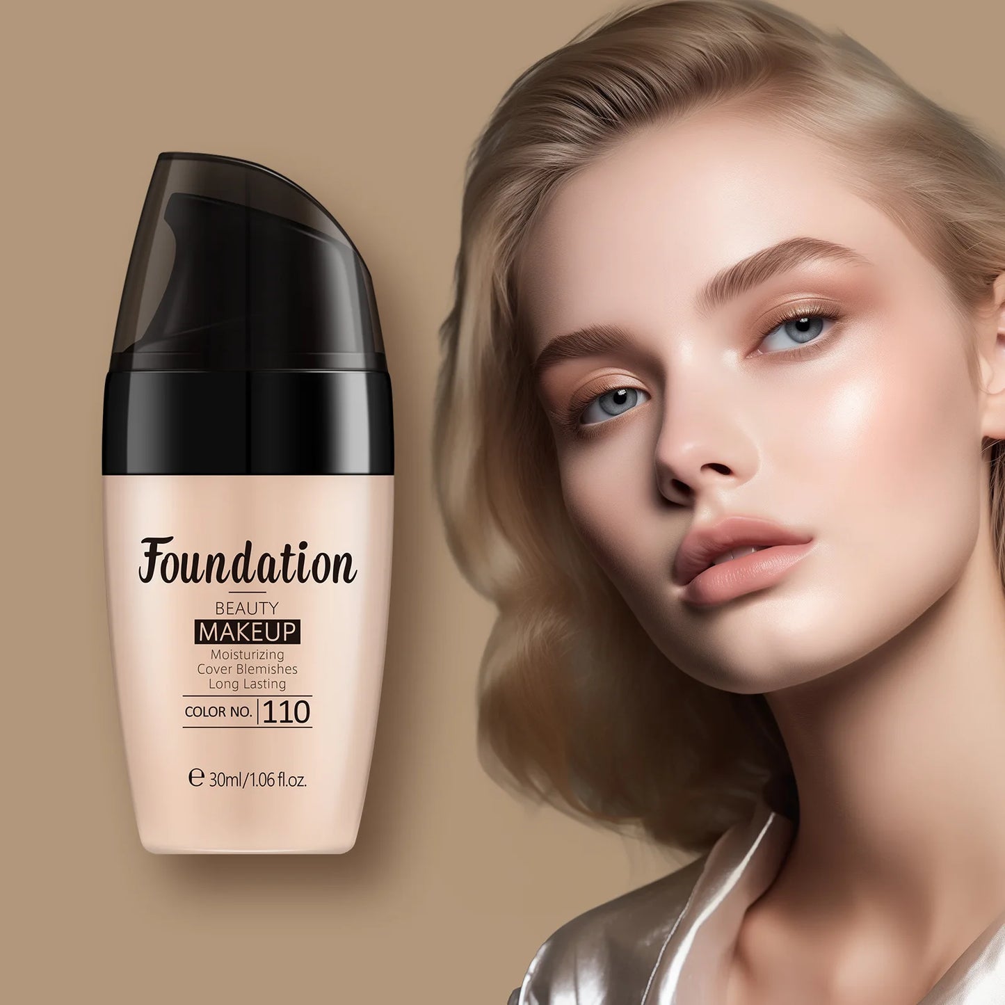 LAIKOU Long-Lasting Liquid Foundation Cream Waterproof Concealer Professional Matte Face Makeup Even Skin Tone Base Cosmetics