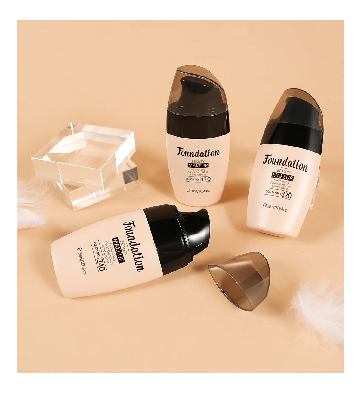 LAIKOU Long-Lasting Liquid Foundation Cream Waterproof Concealer Professional Matte Face Makeup Even Skin Tone Base Cosmetics