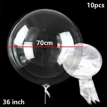 10pcs Bobo Balloons 10/20/24/36inch Clear Balloons for Birthday Wedding Decorations Helium Balloons
