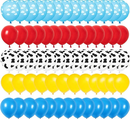 Balloons Set 12Inch Cloud Yellow Red Blue Sky Cow Latex Balloons for Birthday Party Supplies Photo Booth Prop
