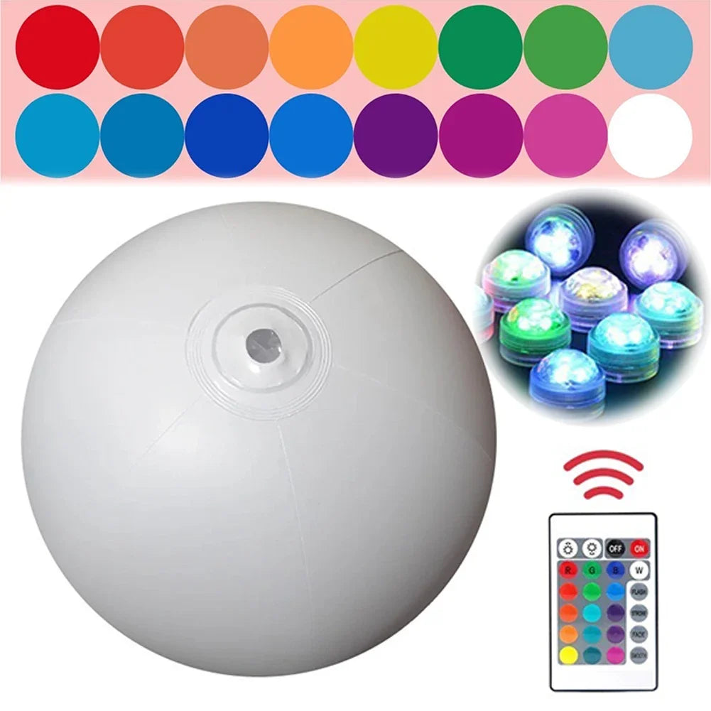 Inflatable Pool Beach Ball 16 Colors LED Glowing Inflatable Beach Balloon 60/90cm Summer Water Game Sports Party Play Ball Light