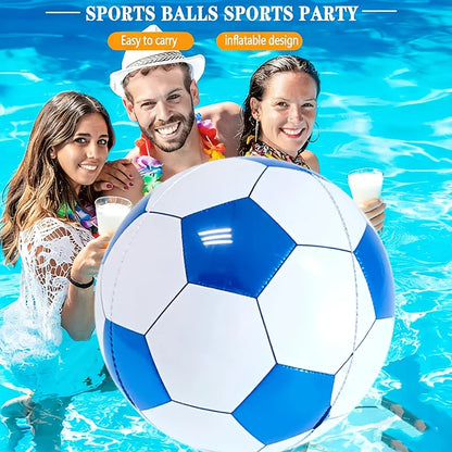 1pc Large 4D Blue Soccer Foil Balloon, Giant Round Film Balloon for Birthday Gender Reveal, Pool & Beach Party Decor,Pool ball
