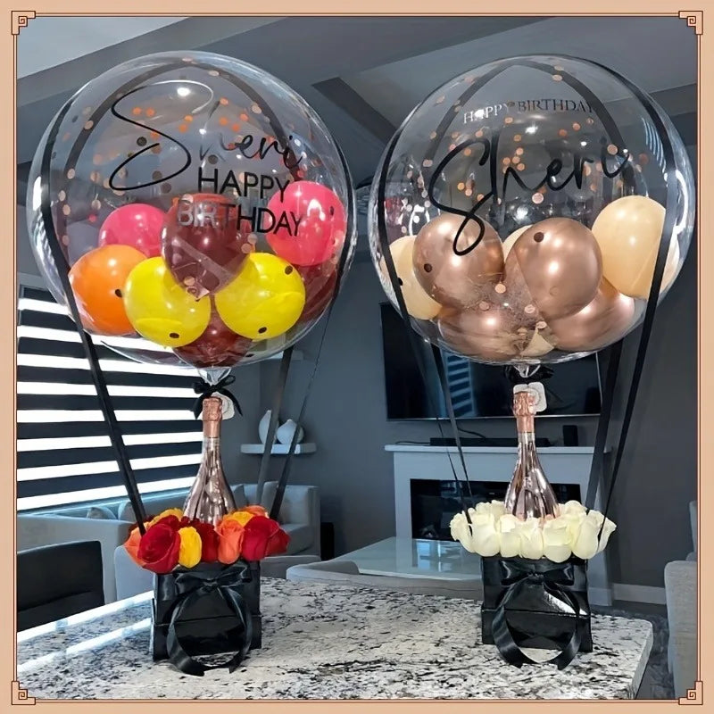 6pcs 30-Inch Transparent Bobo Balloons Fillable Clear Bubble Balloon for Wedding Birthday Party Decoration Air Helium Ballon