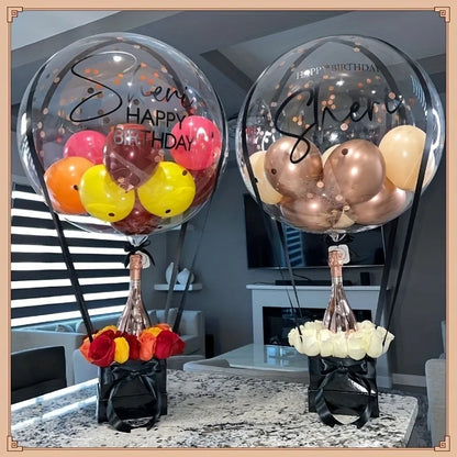 6pcs 30-Inch Transparent Bobo Balloons Fillable Clear Bubble Balloon for Wedding Birthday Party Decoration Air Helium Ballon