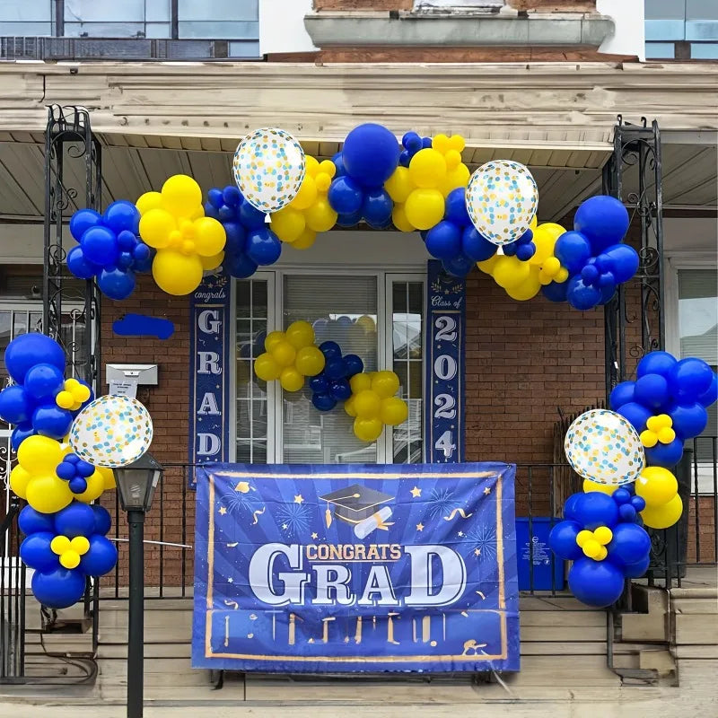 32 10inch Yellow Blue and White Balloons Set Suitable for Birthday Party Weddings Graduation Anniversaries Bachelorette Party