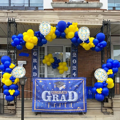 32 10inch Yellow Blue and White Balloons Set Suitable for Birthday Party Weddings Graduation Anniversaries Bachelorette Party