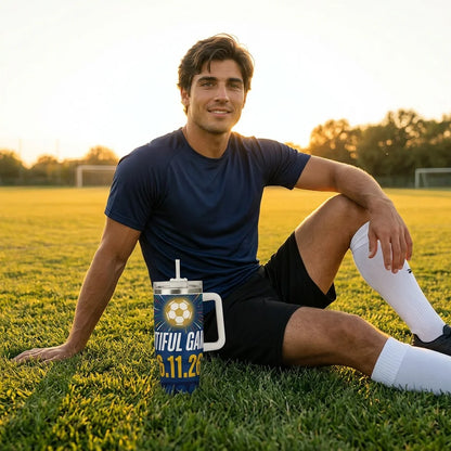 2026 Beautiful Game Kickoff Thermos-Wasserflasche, um Wasser kalt/heiß zu halten für den Innen- und Außenbereich, ideales Weihnachtsgeschenk