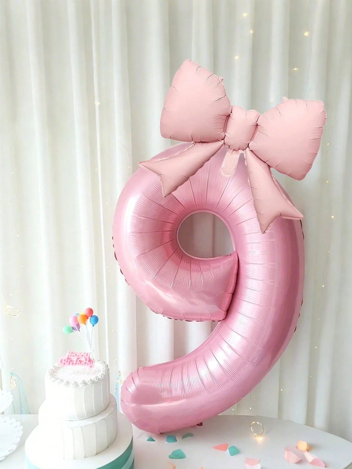 40 Zoll rosafarbene digitale Schleife aus Aluminiumfolienballons für Mädchen, Hochzeit, Geburtstagsparty-Dekoration, Zahlenparty, Fotorequisiten-Zubehör