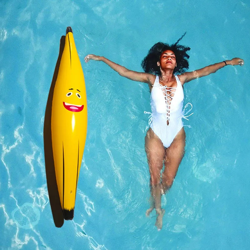 1.8-meter Inflatable Banana Summer Water Toy Swimming Pool Float Balloon Bar Atmosphere Props Happy Birthday Party Decoration