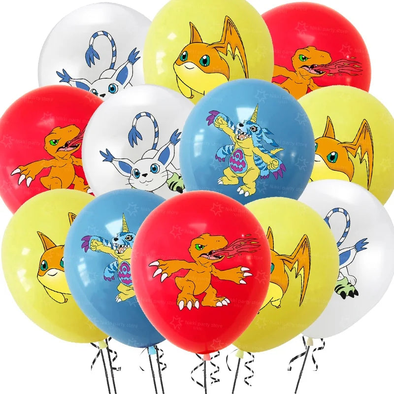 Digimon Balloons Latex Balloon Cartoon Birthday Decoration 12inch Round Balloon Party Favors Party Supplies Gifts Toy