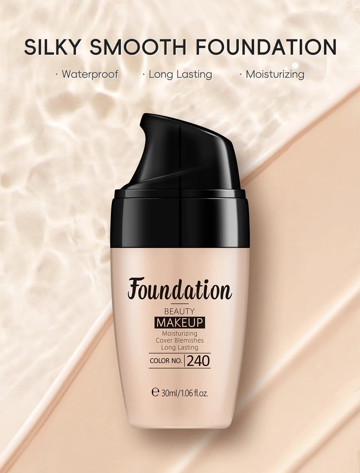 LAIKOU Long-Lasting Liquid Foundation Cream Waterproof Concealer Professional Matte Face Makeup Even Skin Tone Base Cosmetics