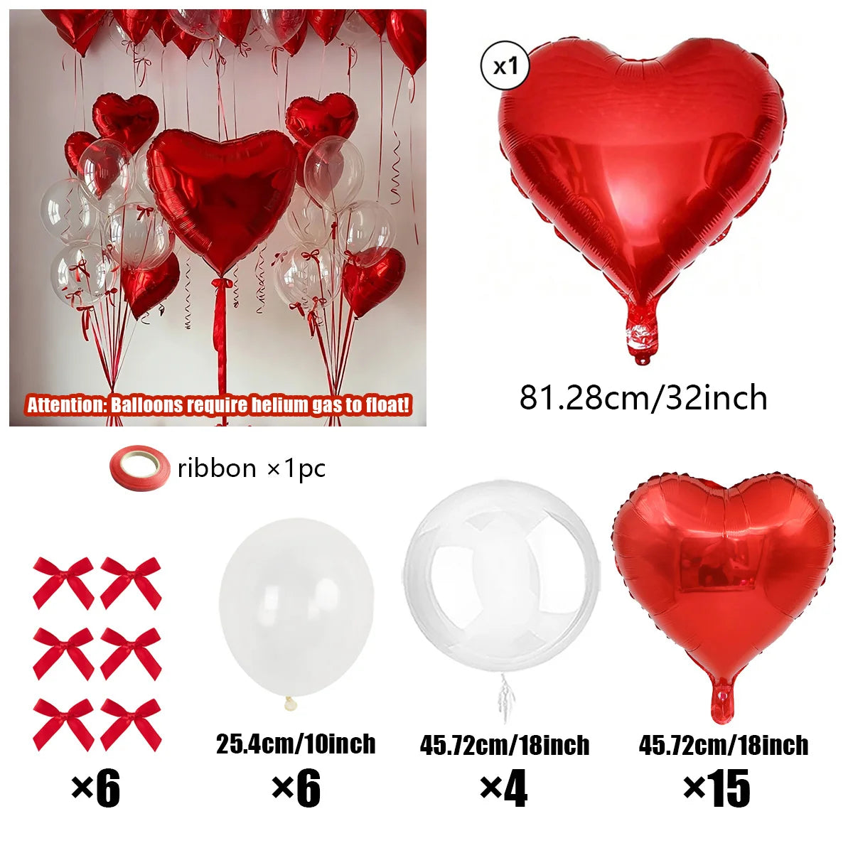 Valentine's Day party balloons used for Valentine's Day proposals, weddings, birthdays, romantic atmosphere decoration