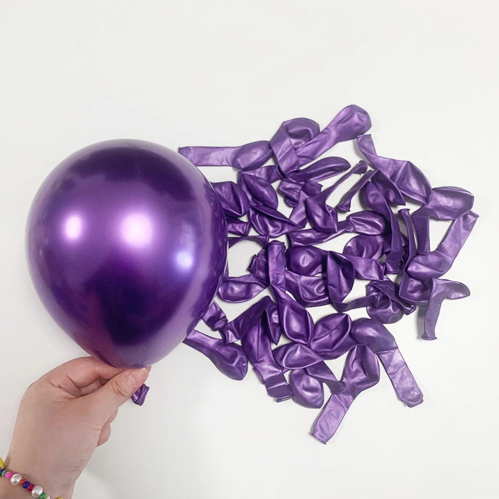 5/10/12inch Metallic Gold Purple Balloons Silver Champagne Gold Blue Ballon Birthday Party Baby Shower Wedding Decoration Globos