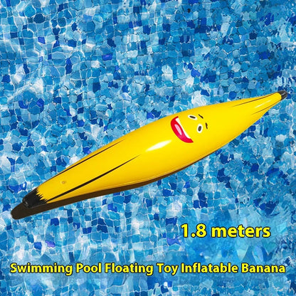 1.8-meter Inflatable Banana Summer Water Toy Swimming Pool Float Balloon Bar Atmosphere Props Happy Birthday Party Decoration