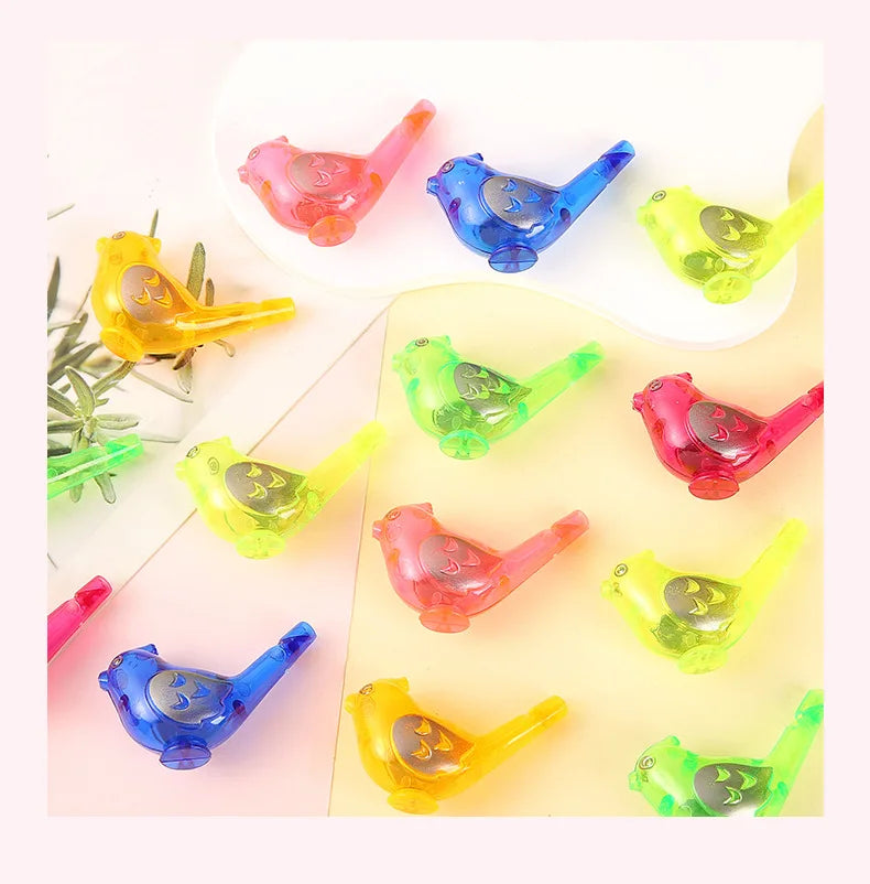 30Pcs Colorful Mini Bird Plastic Water Whistles Noise Maker Toys for Birthday Party Favors School Gift Pinata Fillers
