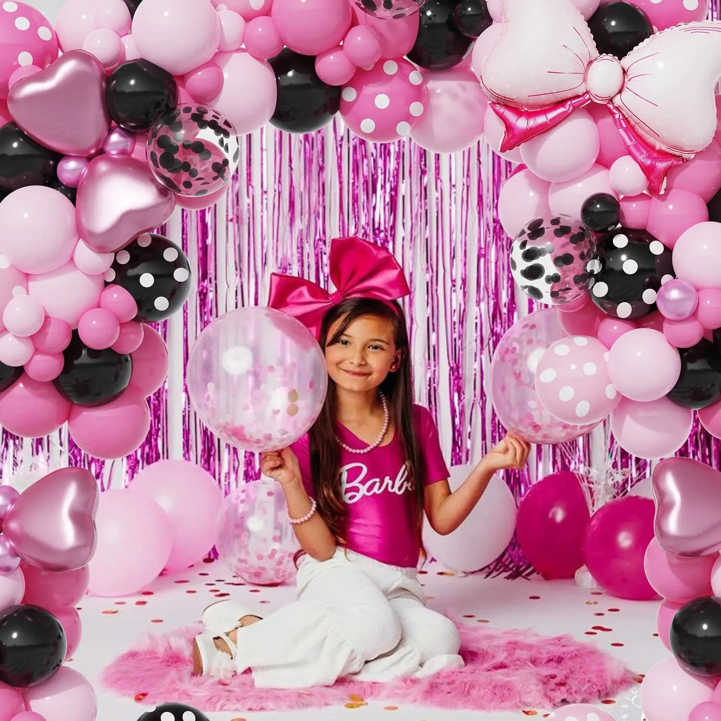 143 Pcs Princess Balloon Sets with Bows Suitable for Birthdays Anniversaries Graduation Ceremonies Indoor Outdoor Decorations