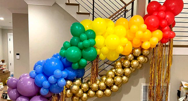 137pcs Rainbow Balloons Arch Kit Colorful Balloon Sets with Watermelon Rainbow Rainbow Birthday Sesame Party Decorations