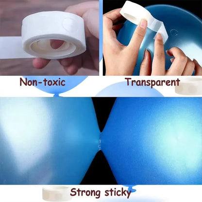 100pcs/roll Points Dots Double Sided for Balloons, Removable Clear Stickers for Christmas Wedding Birthday Party Decoration