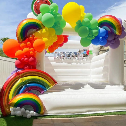 137pcs Rainbow Balloons Arch Kit Colorful Balloon Sets with Watermelon Rainbow Rainbow Birthday Sesame Party Decorations